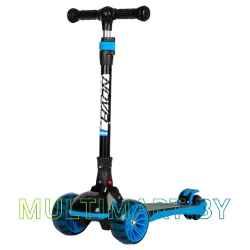 Самокат Novatrack RainBow Basic Black New 120BB.RAINBOW.BBL22 (черный/голубой, 2022)
